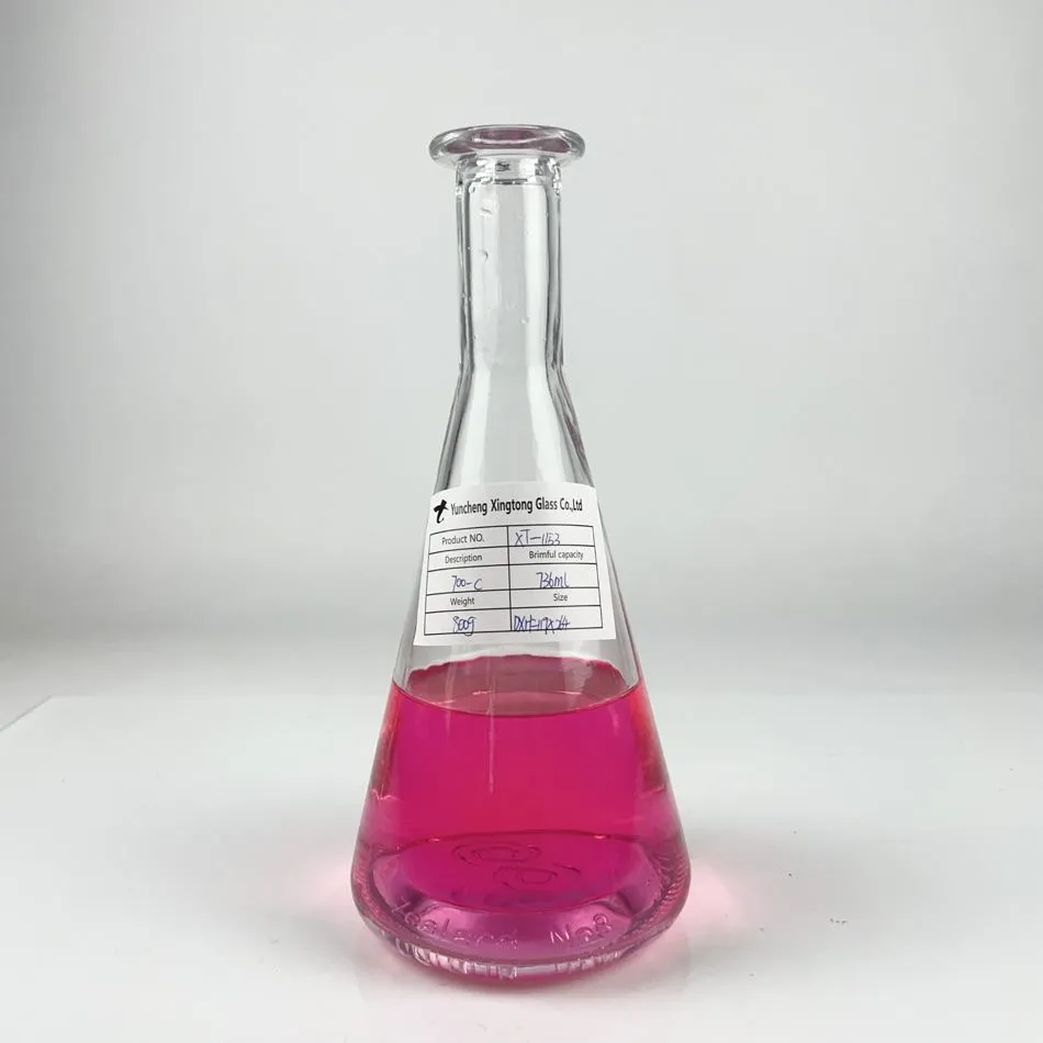 Kuželová Baňka Skleněná Láhev S Korkem